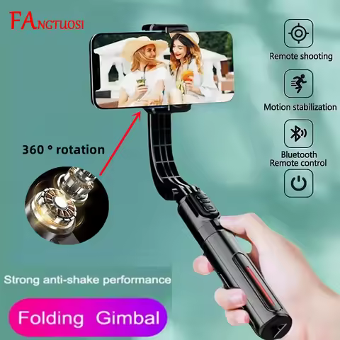 FANGTUOSI Handheld Gimbal Stabilizer 360° Rotation Estabilizador Anti Shake Selfie Stick Fill Light