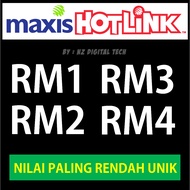 [Murah] RM1 RM2 RM3 RM4 Maxis Hotlink Share Topup Reload Prepaid - Airtime Hot Ticket ( Low Value Top Up Amount Rendah )