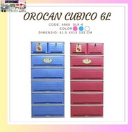 Orocan Drawer CUBICO 6 Layer No. 6868-SLK -6/ Cabinet/Storage/organizer/Wardrobe/Damitan/Furniture/Drawer/Space saver/lagayan ng damit/elegant design/cabinet/Durabox 6L/ MINIMAL DESIGN
