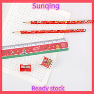 SQ Stationery [Flash Sale] 5Pcs set Cartoon Christmas Stationery Kids Writing Tools Drawing Pencil Eraser For Girls Gift Office School Supplies Student Stationery