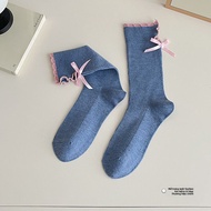 gumahus | Vớ Trung Bắp Chân Phong Cách Lolita Màu Trắng