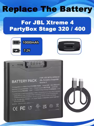 7.4V 10000mAh Replacement Battery For JBL Xtreme 4 PartyBox Stage 320 Portable Speaker FG4CELL21700H