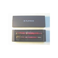 PLATINUM 白金牌 B-400、W-600 高級琺瑯質原子筆+鋼珠筆(筆桿綠)-2支入對筆 / 組