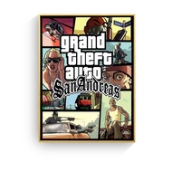 Vintage Wall Art ภาพวาดผ้าใบพิมพ์โปสเตอร์รูปภาพสำหรับตกแต่งห้องนอนบ้านภาพวาดสีน้ำมัน GTA 5 San Andre