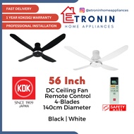 KDK 56" DC Ceiling Fan W56WV without light