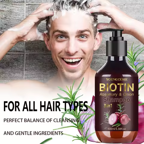 Shampoo Gently Clean Hair Biotin Rosemary Onion Shampoo Remove Dandruff Control Oil Reduce Hair Loss