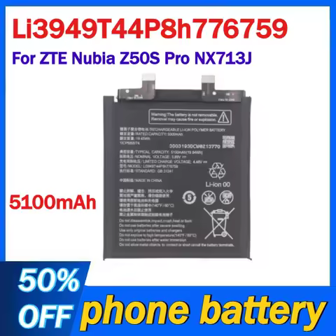 5100mAh Li3949T44P8h776759 Mobile Phone Battery for ZTE Nubia Z50S Pro NX713J Batteries