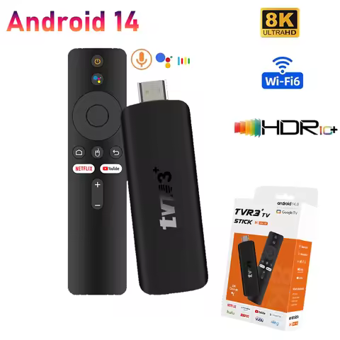 4K TV Stick Smart Android TV Stick RK3518 Quad Core Voice Remote Control WiFi6 8K HDR Android 14 TV 