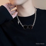 Necklaces/Men's necklace/Kalung lelaki 男士项链 墨镜项链小众朋克设计感配饰星芒ins拼接钛钢男女款潮流嘻哈挂 maoganfe543.my0321igf1WQP
