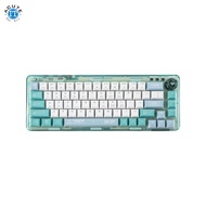 AULA F68  65% Transparent Wired & Wireless Hot-Swappable Mechanical Keyboard White Green