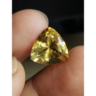 Golden Citrine Memonatural 12 x 12 x 8.1 mm 5.25 Ct Yellow Gold Amethyst Triangle Cutting NTD YGL 18