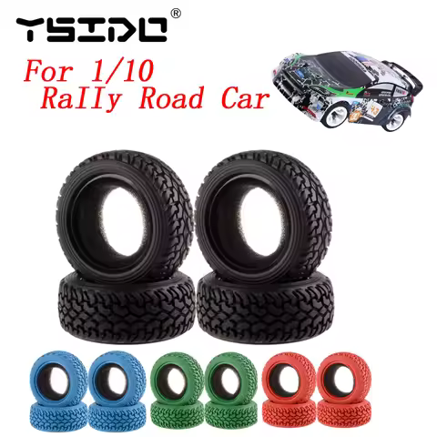 75mm 4Pcs RC 1/10 Rally Tires for 1:10 RC Car On Road Racing Rally HSP HPI Redcat Tamiya Kyosho SAKU