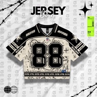 DXPRO APPAREL Boxy Jersey Collar 88 Abstract Cream Series Dry UV Advanced Neutral Full Print, Stitch