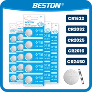 Beston 5PCS 3V Button Battery CR1632 CR2016 CR2025 CR2032 CR2450 Button cell Non-Rechargeable Lithiu