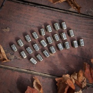 一套黃銅符文珠。斯堪的納維亞符文 futhark。 DIY材料。珠寶