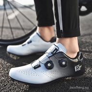 2024 ready stock three-color rotating buckle cycling shoes locked bicycle shoes Road Lock shoes lace-free sports shoes Road-soled bicycle shoes flat shoes outdoor sports shoes rubb