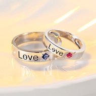 Retro 2pcs Forever Love Rings Wedding Engagement Couple Rings CZ Diamond 2In1 I Love You Rings Adjus