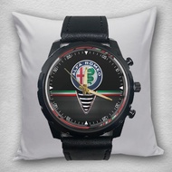 Jam Tangan Pria ALFA ROMEO Kulit Hitam Quartz Analog 01