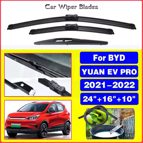 Car Wiper Blades For BYD YUAN EV PRO 2021 2022 Front Rear Windscreen Windshield Wipers Car Goods 24"