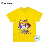 T-shirt Tops Kids CUSTOM Picture PAW PATROL SKYE &amp; EVEREST UNISEX FREE Name PREMIUM Material