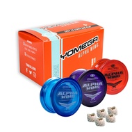 Yomega 3 x Alpha Wing Yoyo, fixed axle yo-yo designed for beginners. String trick play and fixed axl