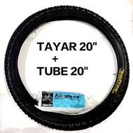 TAYAR BASIKAL + TUBE BASIKAL 20 INCHI 20X2.125 / 1.95 (KASAR)