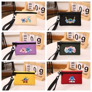 Cartoon Stitch Wallet Wrist Coin Purse Canvas Key Bag Anime Card Bag Storage Bag Handbag