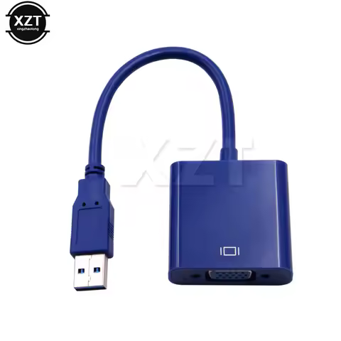 1080P USB 3.0 to VGA 1920x1080p Multi-Display Video Graphic Card External Cable Adapter for Win 10 D