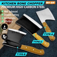 !!! KITCHEN KNIFE MEAT CHOPPER KNIFE BONE CHOPPER KNIFE WOOD HANDLE / AXE KNIFE / Bone Axe PEMOTONG 