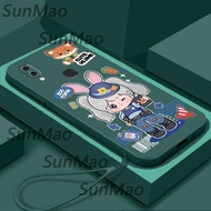 เคส Vivo Y85 Vivo V9 กรณีปกการ์ตูนสาวขอบตรงป้องกันกรณี CHA32