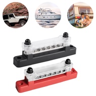 2ชิ้น6ขั้วรถบัสแถวเดียวบาร์150A BusBar บล็อกที่มีฝาครอบการกระจายพลังงานขั้วสำหรับรถเรือทะเลคาราวาน R