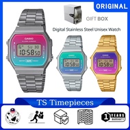 CASIO Digital Stainless Steel Unisex Watch A168WERB-2 / A168WERG-2 / A168WER-2 / A168WERB / A168WERG