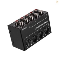 (Etoi) Mixer Audio Stereo Mini Dengan 4 Channel Rca Input Kontrol