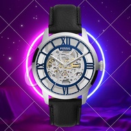 (Real Photo)Original Fossil Mens Townsman Automatic Blue Dial Black Leather Watch ME3200 Jam Tangan