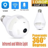 v380 2.0MP 1080P Wireless Panoramic IP VR Camera Bulb Light Wifi FishEye Surveillance 360 degree CCTV Home Security ip camera