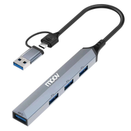 [ส่งฟรี] Moov HUB01 2 in 1 USB & Type C Hub ฮับ 4 พอร์ต ตัวเพิ่มช่อง สำหรับ คอมพิวเตอร์ PC Laptop No