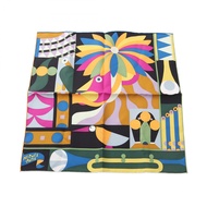 【二手】愛馬仕 HERMES 絲巾 Petit Carre Carre 45 PARADE EN FANFARE 真絲方巾 45 女士二手 A