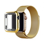 2-Piece Set: Stainless Steel Mesh Breathable Comfortable Magnetic Clasp Adjustable Metal Apple Watch