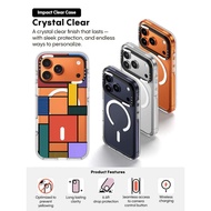 CASECASE X Colored squares Impact Clear Magnetic suction Case for iPhone 17/16/15/14/13 Pro Max | Cr