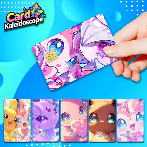 Super Cute Eevee Evolution Series Credit Card Skin Stickers Suitable for VISA JCB Mastercard and Oth