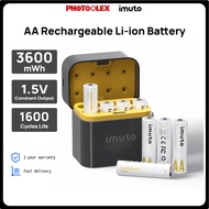 PHOTOOLEX&imuto 1.5V AA Rechargeable Lithium-ion Battery 3600mWh High Capacity 8xAA Camera Batteries