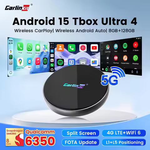 CarlinKit CarPlay Ai Box Ultra 4 SM6350 Android 15 Smart Car TV Box Wireless CarPlay Android Auto Vi