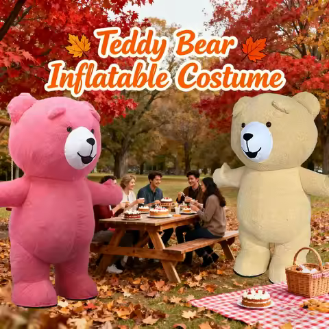 Cute Teddy Bear Plush Inflatable Costume Adult Character Cosplay Halloween Birthday Wedding Party Ma