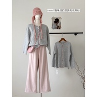 95387 Loose Gray Long Sleeve Sweater