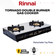 Rinnai Tornado Double Burner Gas Stove, RI-602HTB-S 4.5kW detachable top plate
