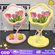 360 Rotating Flower Mirror Standing Mirror Makeup Rotating Aesthetic Mirror Aesthetic Mirror