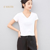 Eyouth 13106 Women's T-Shirt V-nect Short Sleeve- Soft and Comfortable Tops