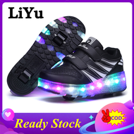 LiYu Giày Đèn LED Trẻ Em Heelys Giày Trượt Patin Hai Bánh Phát Sáng Giày Trượt Patin Ngoài Trời Cho