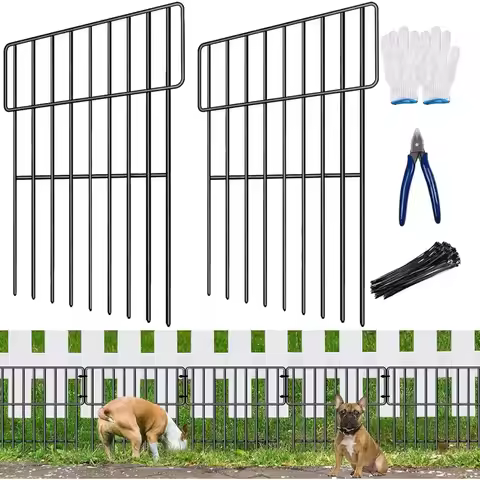 No Dig Fence for Dogs, Rabbits Dog Digging Fence Barrier, Rustproof Metal Defense Fence for Outdoor 