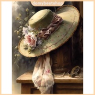 [Fast Arrival] 5D DIY Full Round Drill Flower Hat Diamond Painting Home Wall Decor Art 30x40cm